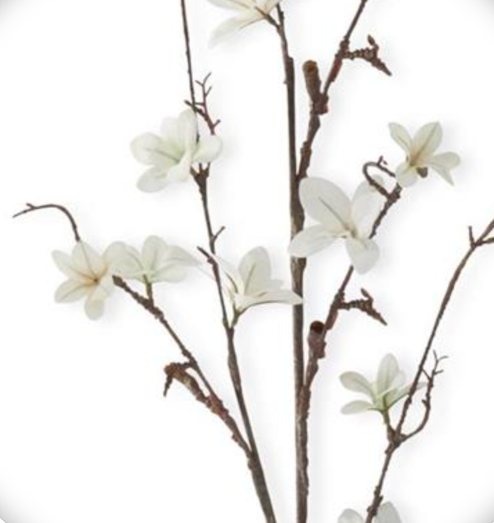 40in White Mini Magnolia Blossoms - Premium Greenery for Wreaths, Arrangements and Home Decor K&K