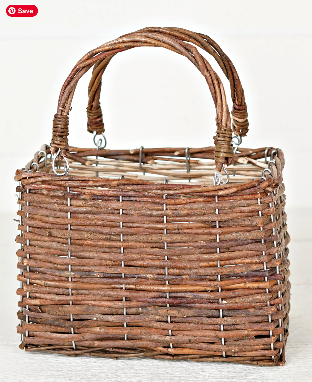 10in Willow Tote Basket w/Moveable Handles Impressive