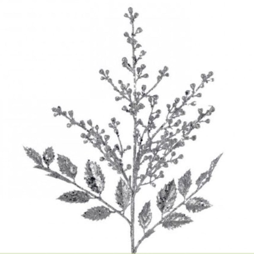 26in Glitter Berry & Leaf SILVER Regency