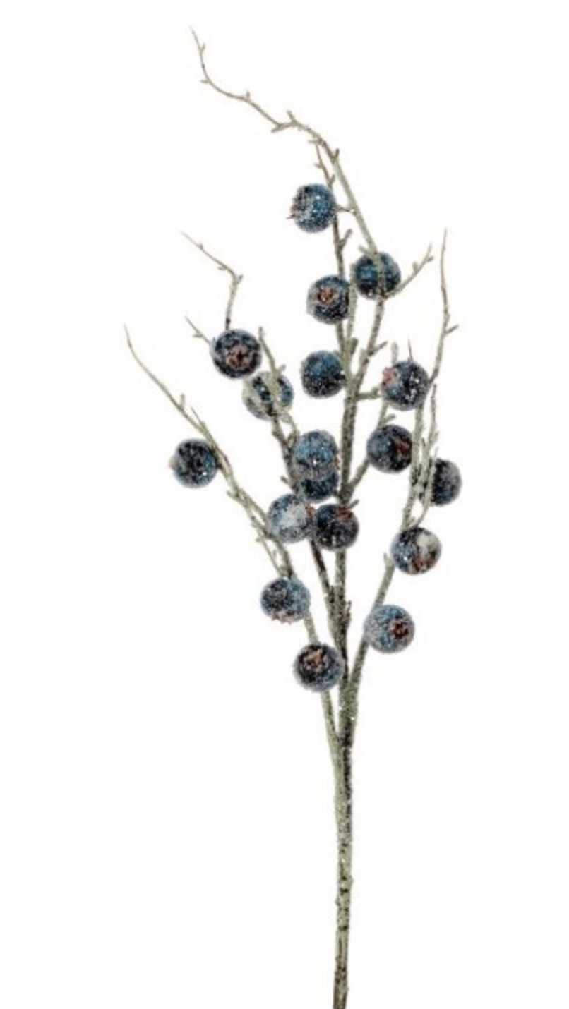36in Iced Blue Jumbo Berry Spray - Premium Greenery for Wreaths, Arrangements and Home Decor Regency