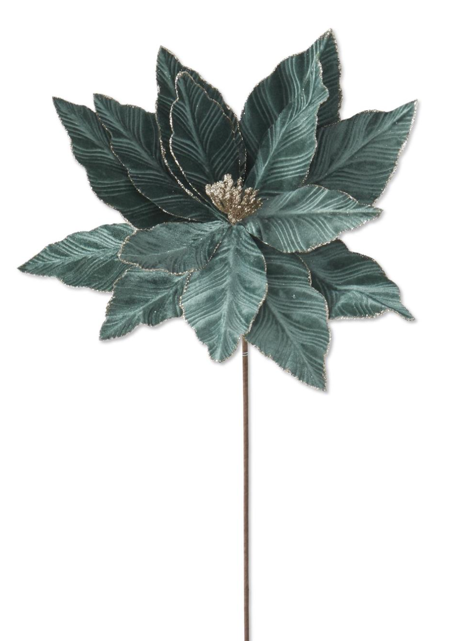 20in Velvet Dusty Sage Green Poinsettia Bloom - Premium Greenery for Wreaths and Home Decor K&K