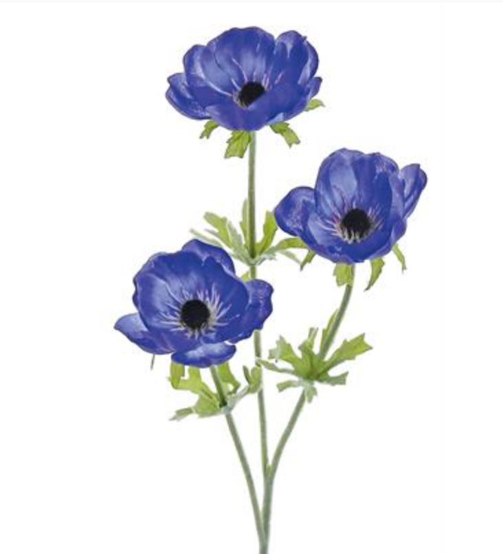 24in Blue Anemone x3