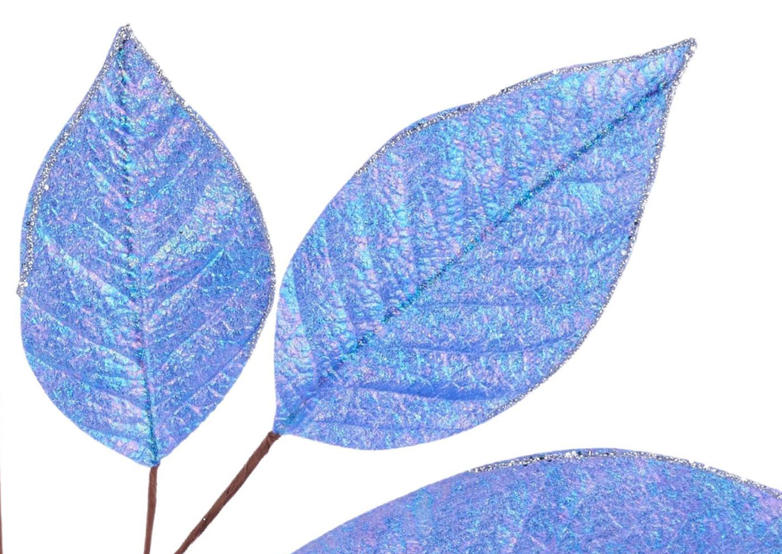 31in Iridescent Blue Magnolia Leaves- Premium Greenery for Wreaths, Arrangements and Home Decor Craig Bachman