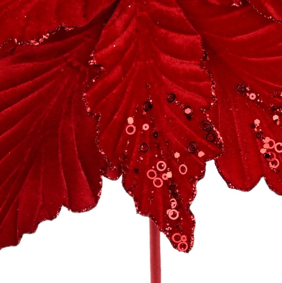 19in Dia Deluxe Velvet Red Poinsettia Bloom - Premium Greenery for Wreaths and Home Decor (Copy) K&K