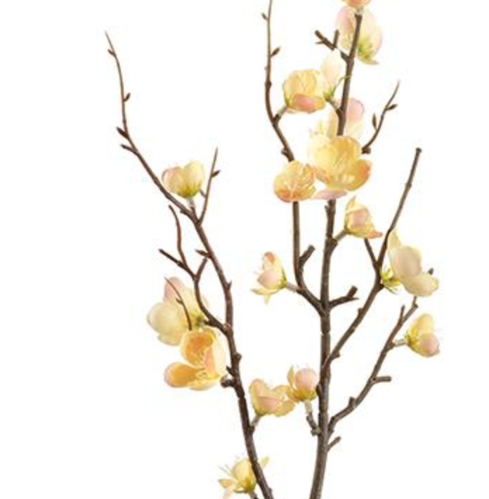 32in Quince Blossom Spray YELLOW/PEACH