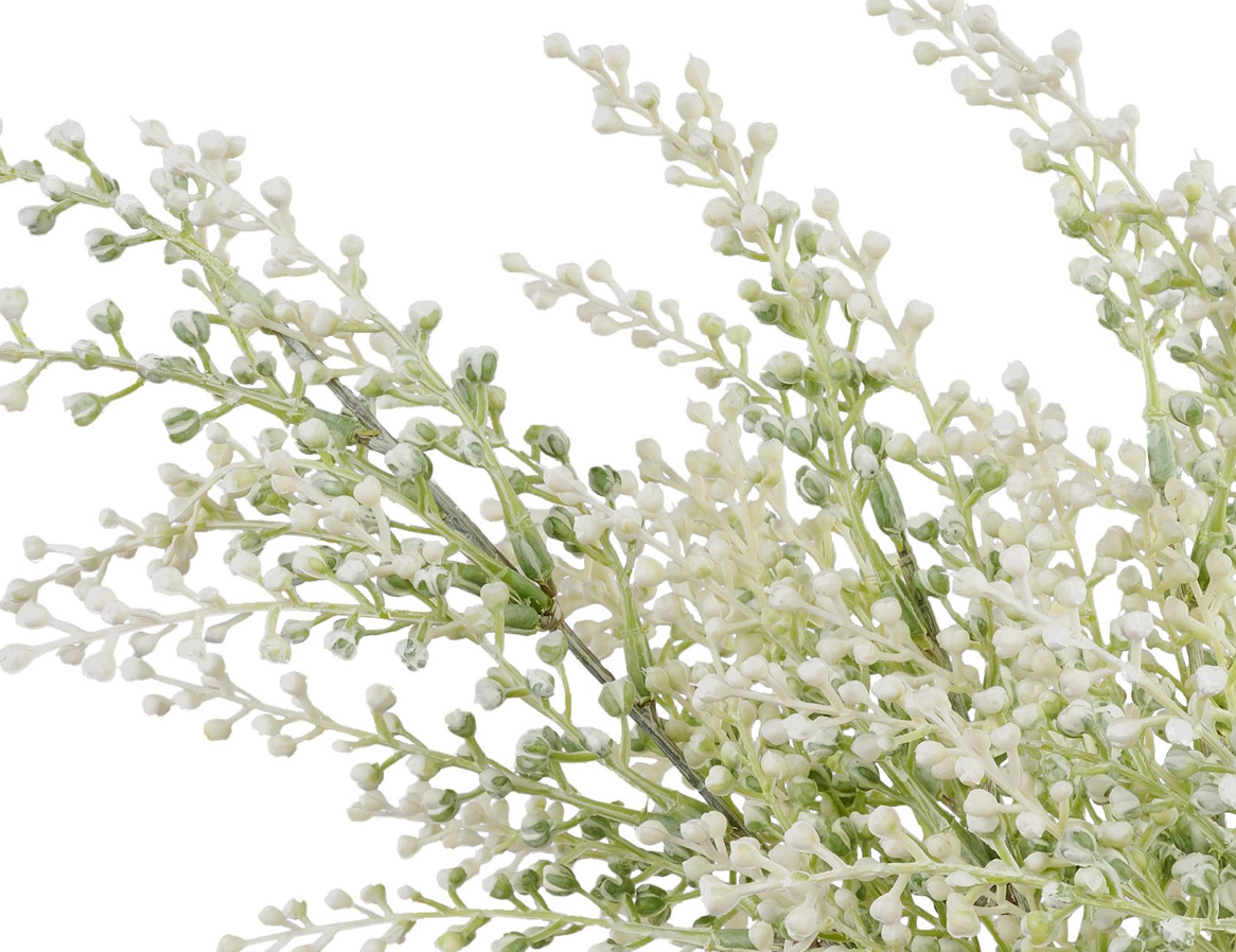 17in White / Green Eucalyptus Bud Bush x7