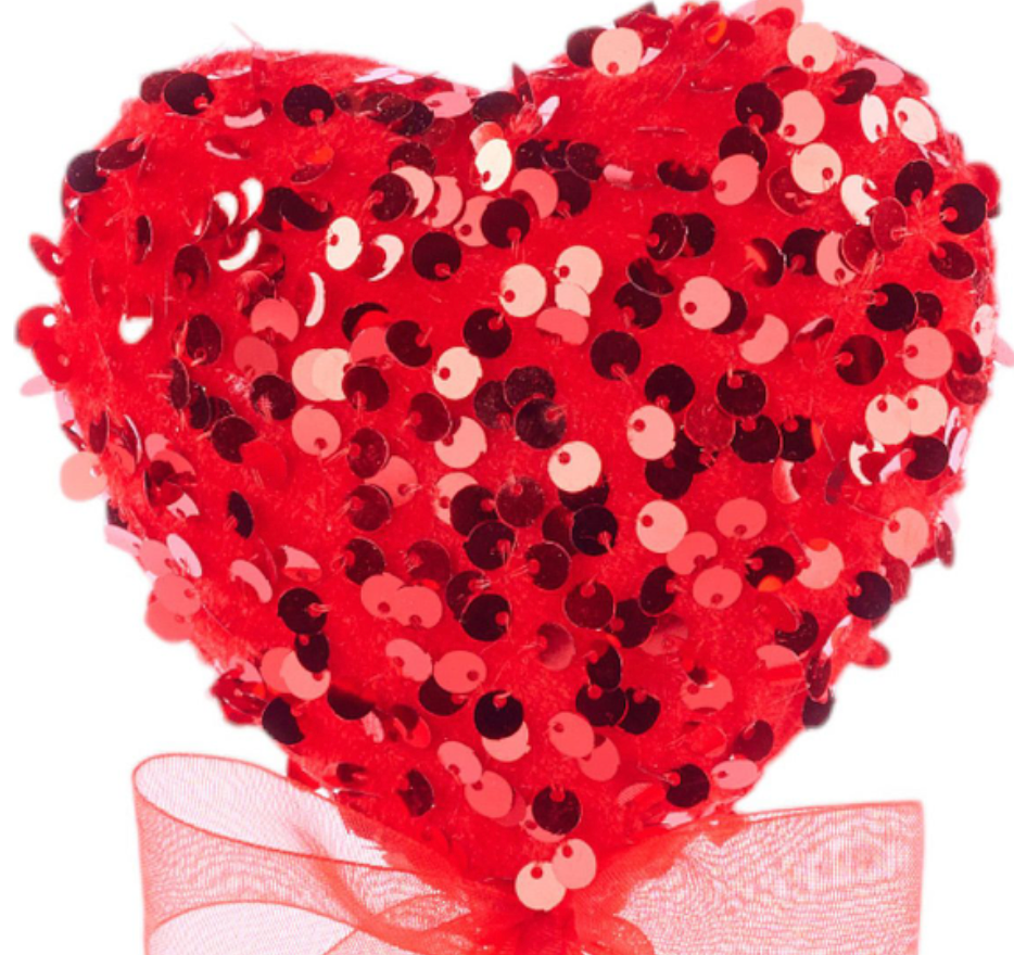 16in Sequin Velvet Heart w/Bow