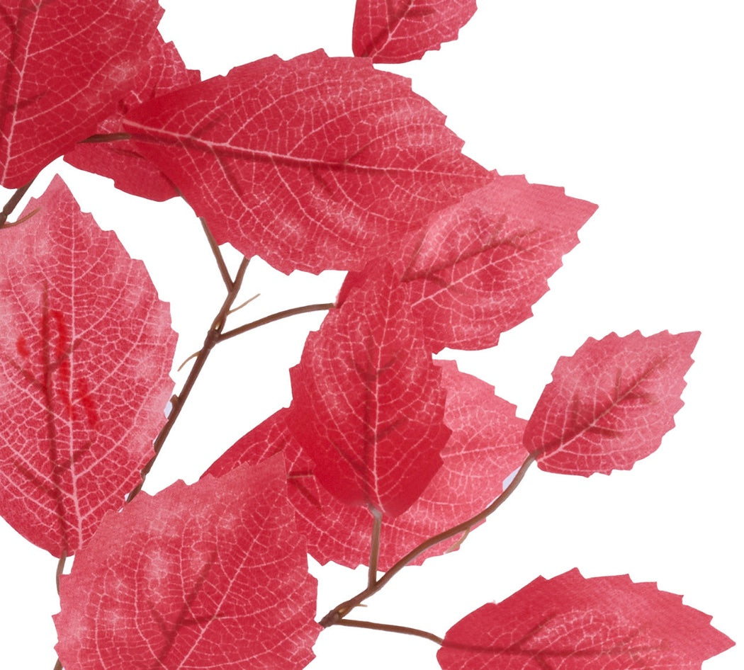 28in Aspen Rose Leaf Spray RED - Premium Artificial Greenery for Wreaths, Arrangement & Home Decor