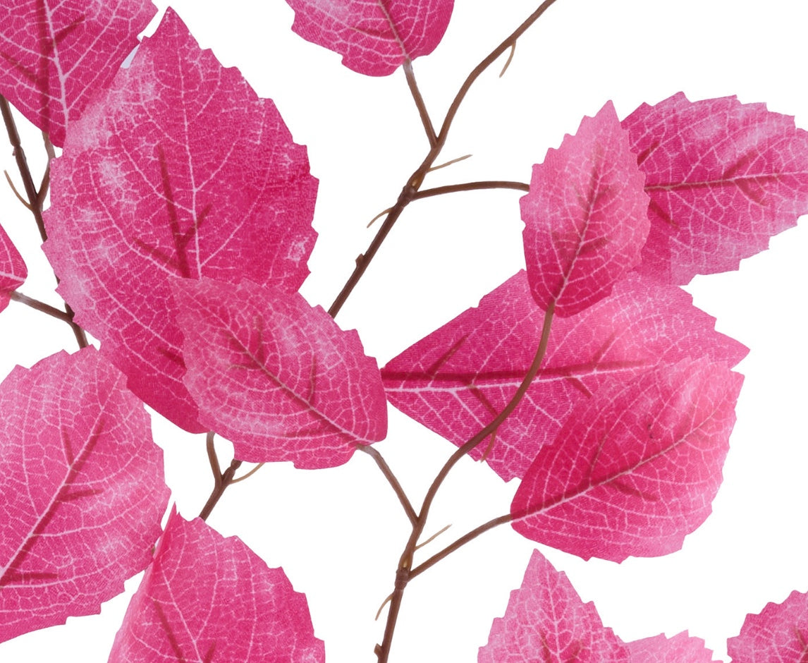 28in Aspen Rose Leaf Spray HOT PINK - Premium Artificial Greenery for Wreaths, Arrangement & Home Decor