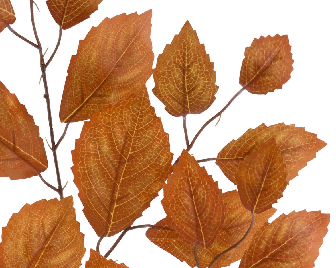 28in Aspen Rose Leaf Spray BURNT ORANGE - Premium Artificial Greenery for Wreaths, Arrangement & Home Decor