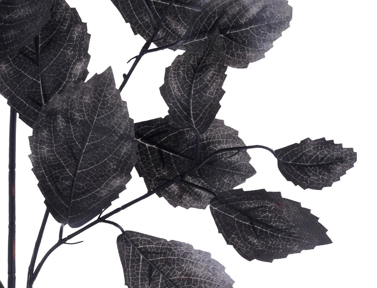 28in Aspen Rose Leaf Spray BLACK - Premium Artificial Greenery for Wreaths, Arrangement & Home Decor