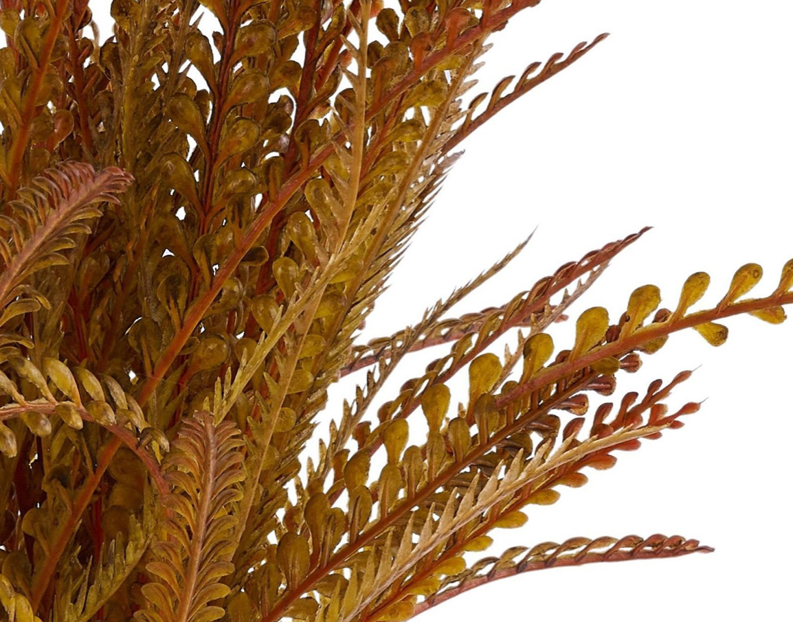 19in Brown Yellow Button Fern x7 - Premium Artificial Greenery for Wreaths, Arrangement & Home Decor