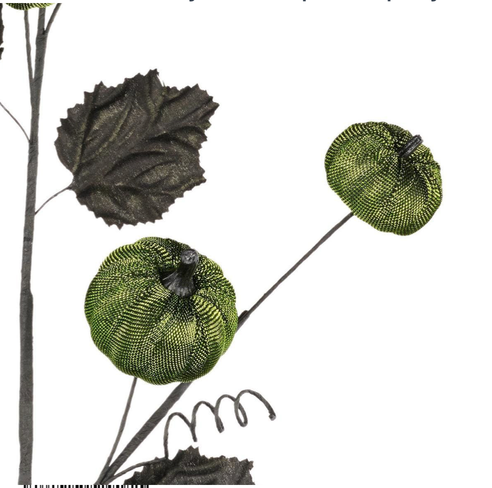 29in Metallic Green Black Pumpkin Spray