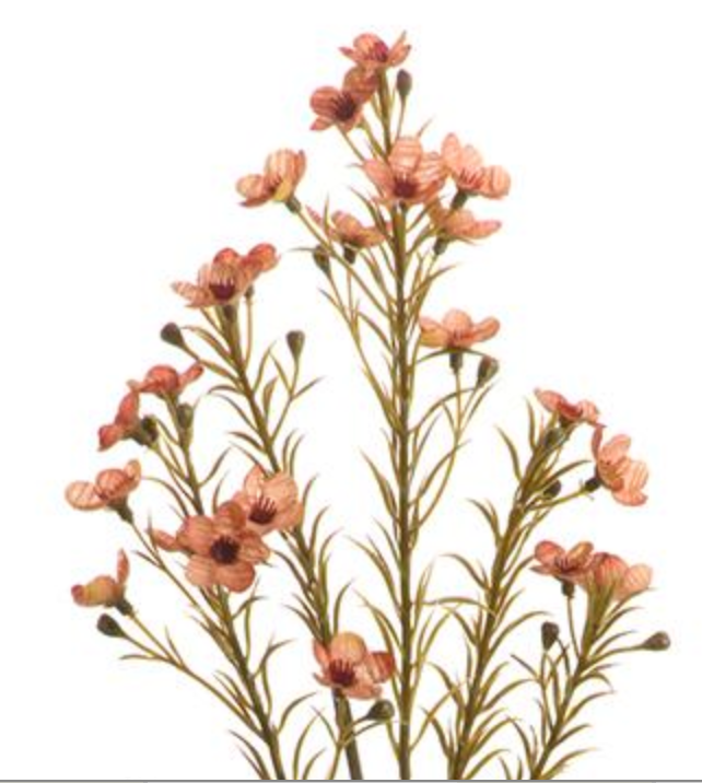 23in Salmon Waxflower - Premium Floral for Wreaths and Home Decor