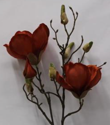 34in Burnt Orange Magnolia - Premium Florals for Wreaths, Arrangements and Home Decor