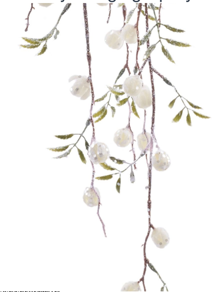 31in Hanging Snow Berry Spray - Premium Greenery for Wreaths, Arrangements and Home Decor Craig Bachman