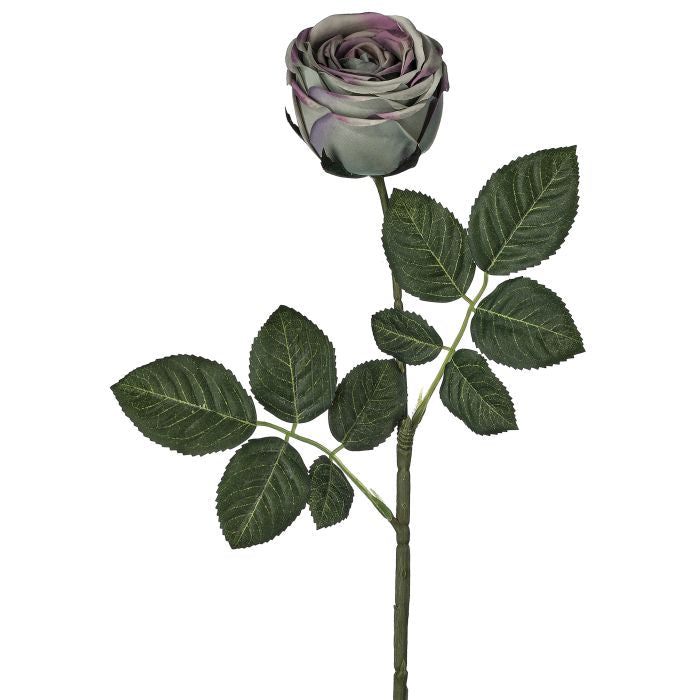 23in Soft Touch Vintage Grape/Sage Rose - Premium Artificial Flower for Wreaths, Arrangements & Home Decor
