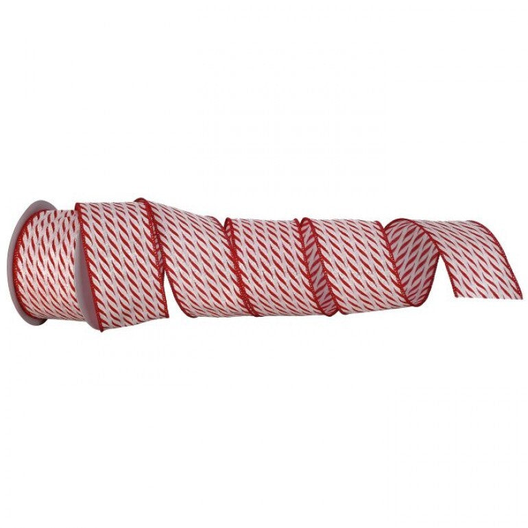 2.5in x 10yd Peppermint Stick Ribbon Regency