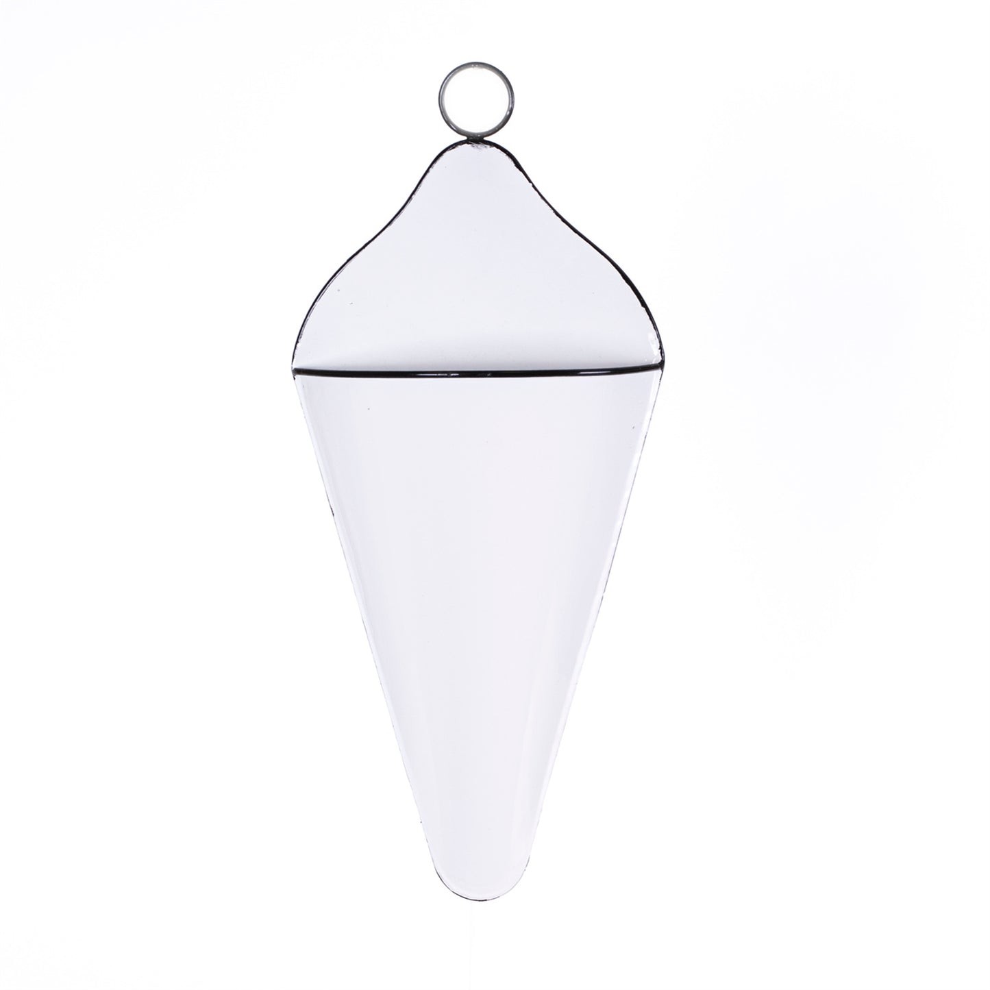 16in White Metal Wall Basket