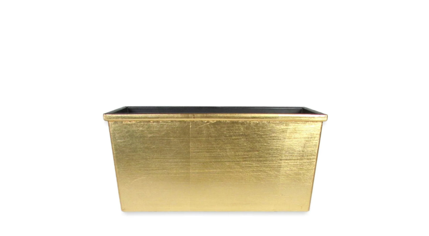 Woodgrain Gold Plastic Rectangle Container