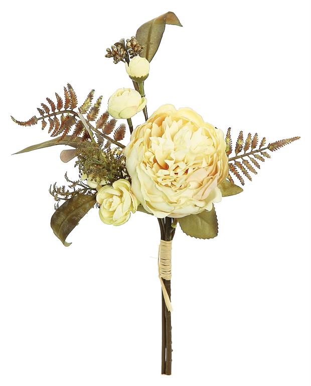 12in Harvest Peony & Foliage x3 CANDLELIGHT