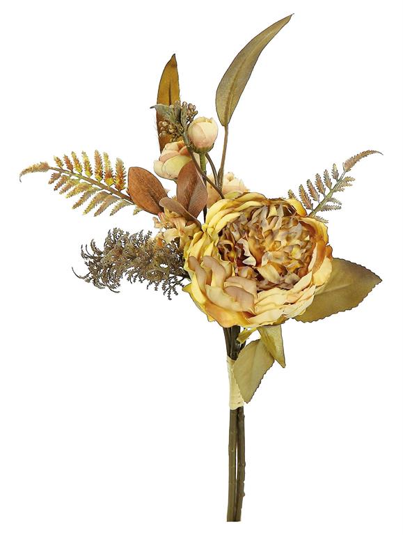 12in Harvest Peony & Foliage x3 COFFEE