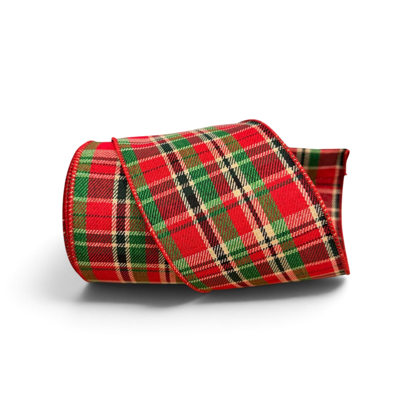 4" Plaid Country Twill Wired Christmas Ribbon | 10 Yard Holiday Tartan Ribbon Reliant Ribbon