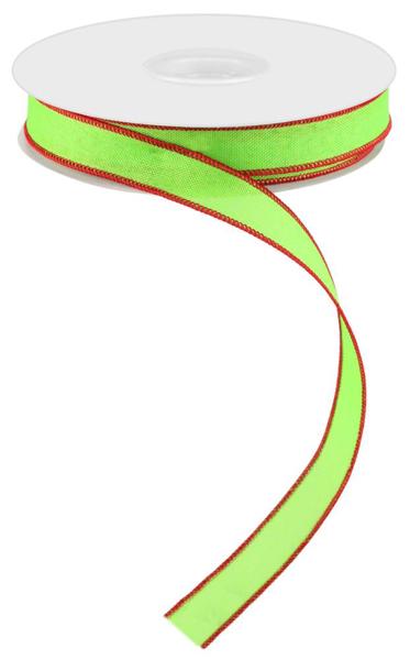 7/8inx25YD Faux Burlap GREEN/RED