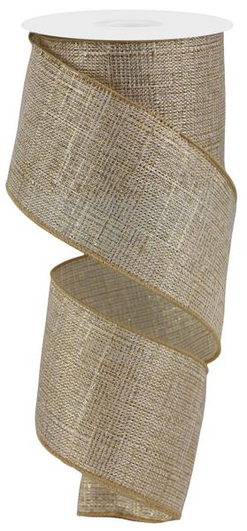 2.5inx10yd Metallic Royal Burlap CREAM/GOLD