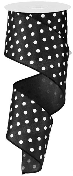 2.5inx10yd Small Polka Dot BL/WH