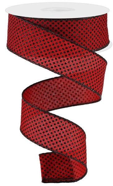 1.5 inch Swiss Dot RED/BLK