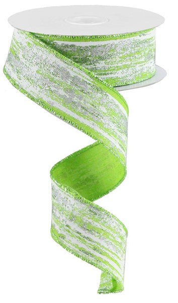 1.5inx10yd Glitter/Metallic STREAKS GREEN