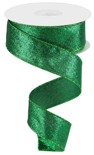 1.5 inch X 10 yard Shimmer Glitter EMERALD