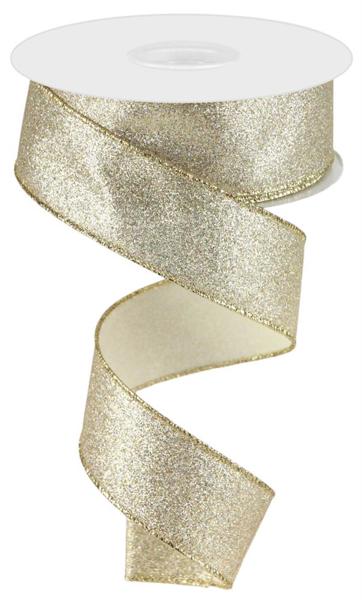 1.5inx10yd Shimmer Glitter CHAMPAGNE