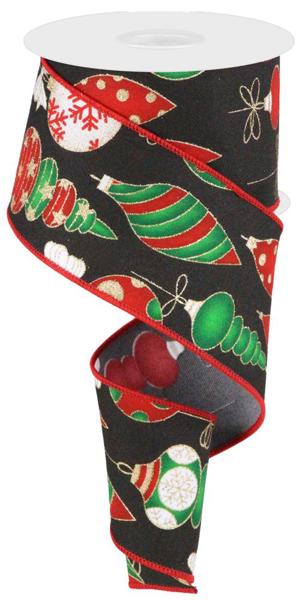 2.5 inch X 10 yard Hanging Ornaments on BLACK Craig Bachman