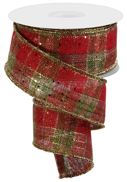 1.5inx10yd Metallic Plaid Hex Glitter