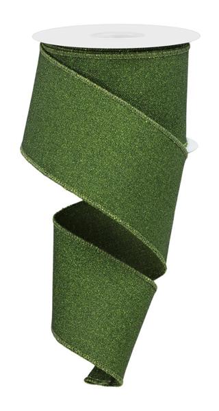 2.5inx10yd Fine Glitter MOSS GREEN