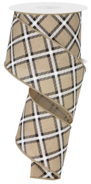 2.5inx10yd Diag Dash Check TAN/BL/WH
