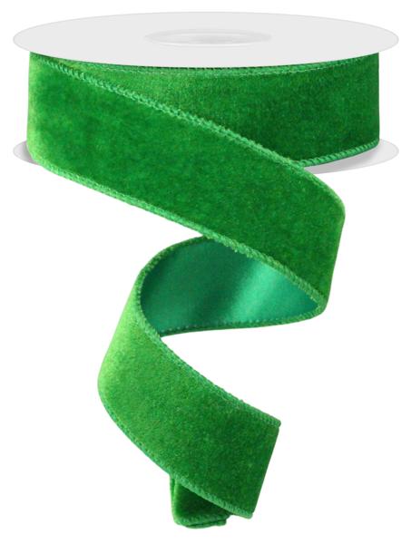 1.5inX10yd Velvet GREEN Satin-back