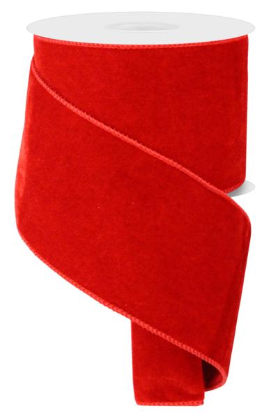 4in X 10 Yards RED Velvet Ribbon w/Satin Back Craig Bachman