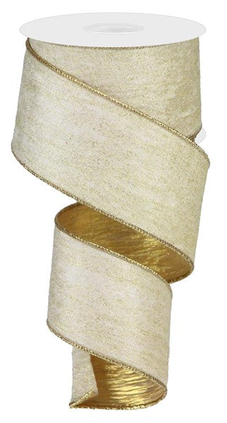 2.5 inch X 10 yard Glitter Faux Velvet GOLD