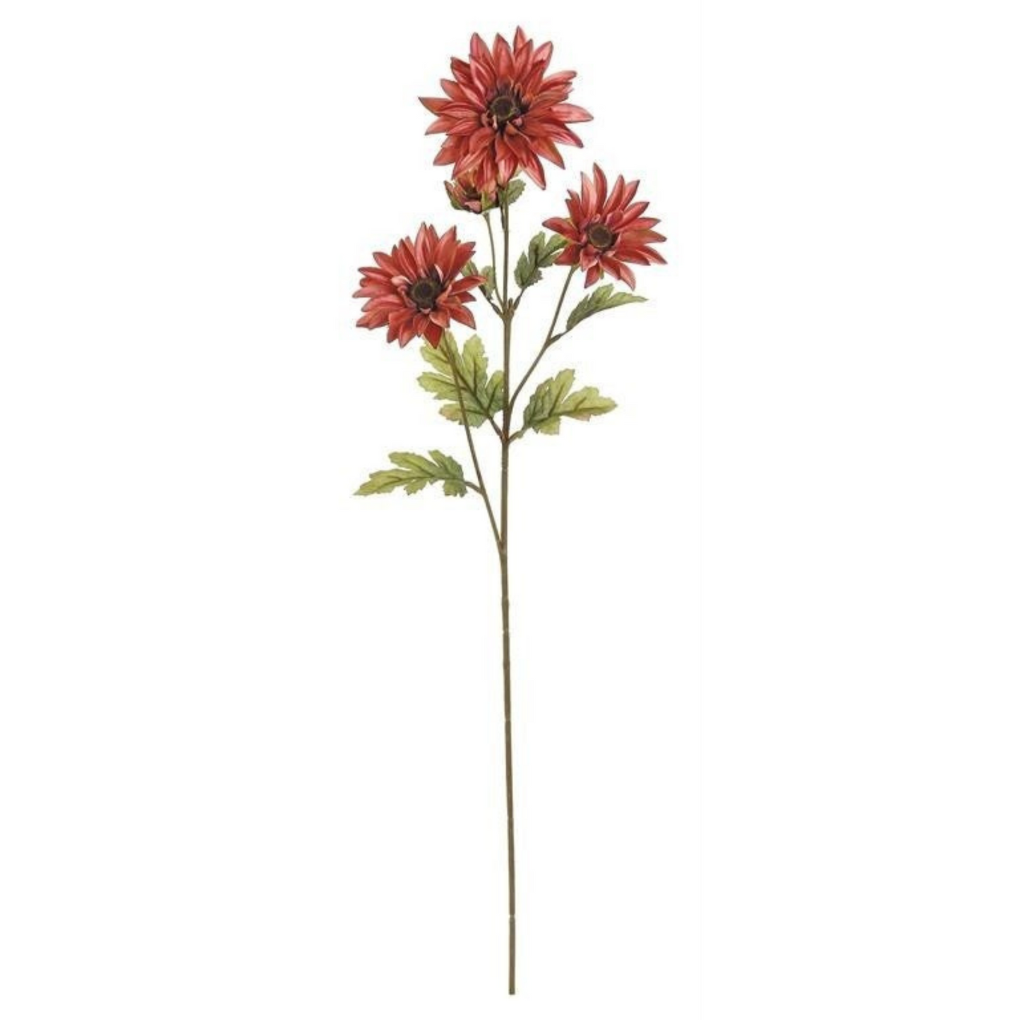 29in Daisy Mum w/bud x3 Old Rose Burgundy