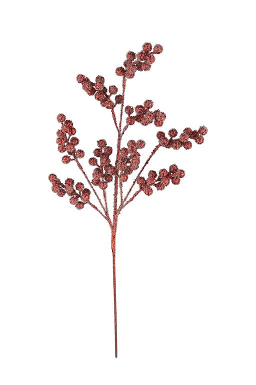 30in Red Glitter Berry Spray - Premium Florals for Wreaths, Arrangements and Home Decor Select Artificial