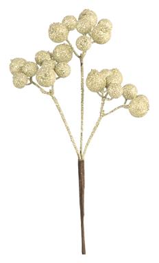 13in Glitter Berry/Ball Pick CHAMPAGNE Select Artificial