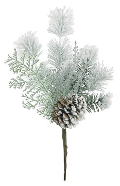 13in Snowy Pine Glitter Seed Pick