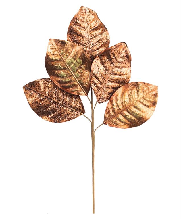 19in RUST COPPER Magnolia Leaves - Premium Greenery for Wreaths, Arrangements and Home Decor