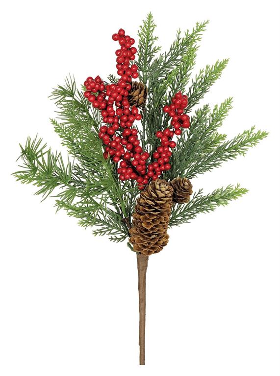 15in Pine Cone Berry - Premium Greenery for Wreaths and Home Decor Select Artificial