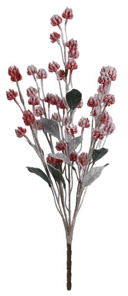 18 inch Seed Cluster Bush W/ Snow