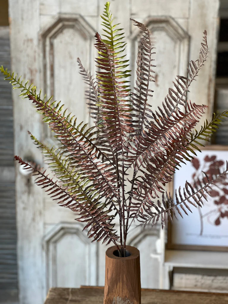 39in Green/Brown Fern Frond Spray