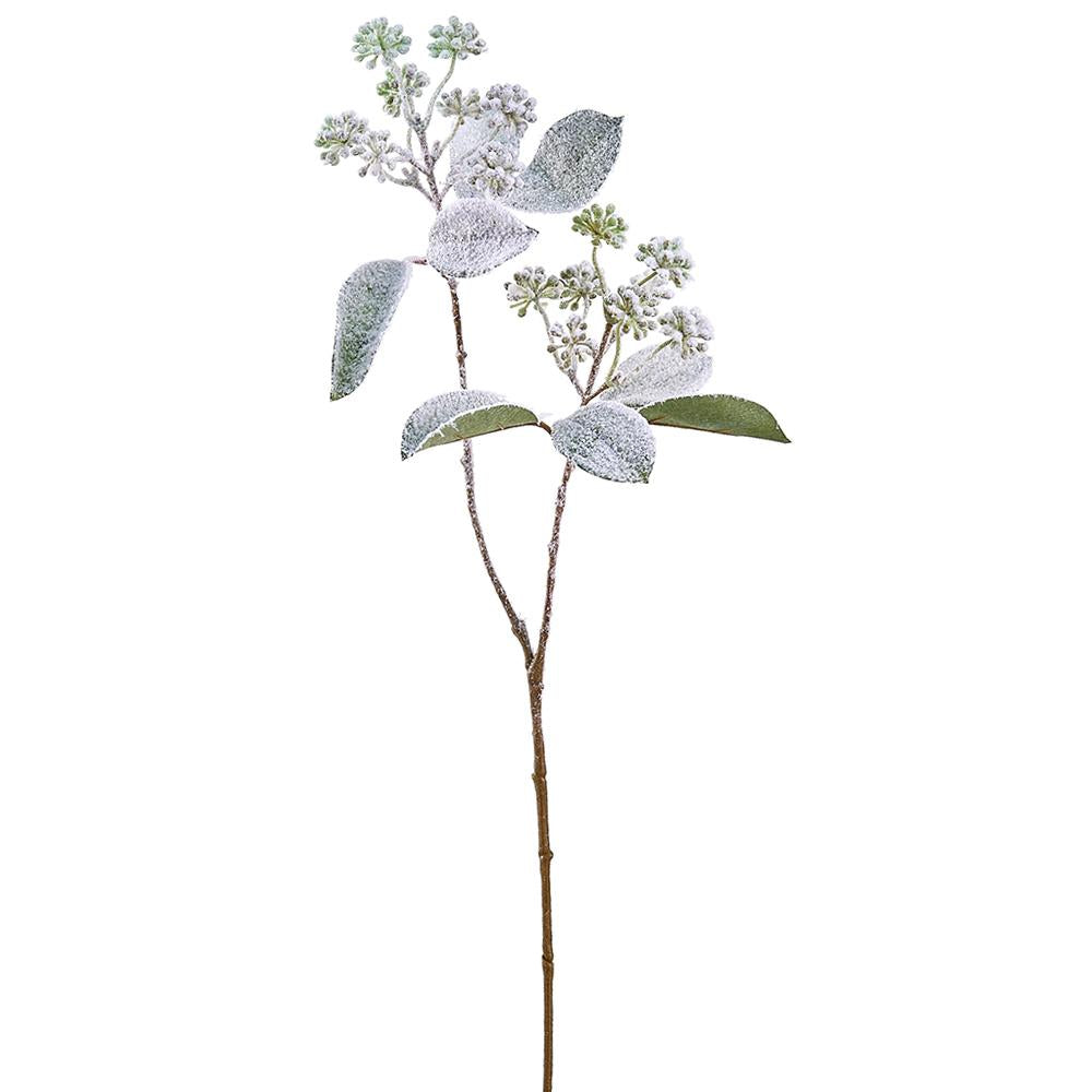 28in Snowed Leaf/Seed Spray GREEN WHITE Allstate